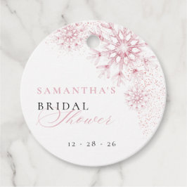 Etiquetas Para Recuerdos Pink Snow in Love Bridal Shower Favor Tags