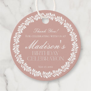 Etiquetas Para Recuerdos Pink Talavera Tile Español Fiesta Círculo de cumpl