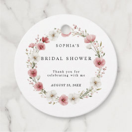 Etiquetas Para Recuerdos Pink Wild Flowers Bridal Shower