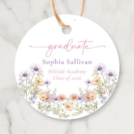 Etiquetas Para Recuerdos Pink Wildflower Bloom Graduation Party