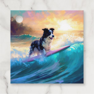 Etiquetas Para Recuerdos Pintado de surf en la playa de Collie