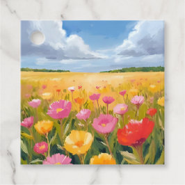 Etiquetas Para Recuerdos Pintura al Acuarela del Paisaje del Campo de Flore