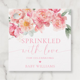 Etiquetas Para Recuerdos Piper Peony Floral Baby Shower salpicado de amor