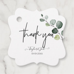Etiquetas Para Recuerdos PixDezines Eucalyptus Gracias Script Firma