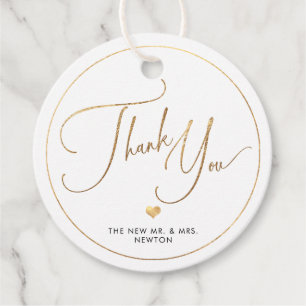 Etiquetas Para Recuerdos PixDezines Faux Gold Luxe Caligrafía Gracias Fa