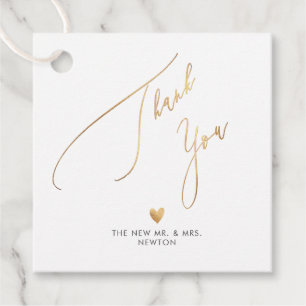 Etiquetas Para Recuerdos PixDezines Faux Gold Luxe Caligrafía Gracias Fa