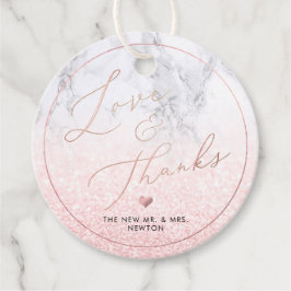 Etiquetas Para Recuerdos PixDezines Faux Rosa Gold Caligraphy Gracias