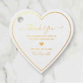 Etiquetas Para Recuerdos PixDezines Gold Heart Gracias