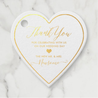 Etiquetas Para Recuerdos PixDezines Gold Heart Gracias, Caligrafía