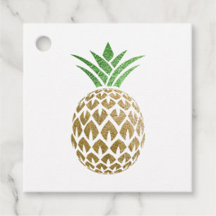 Etiquetas Para Recuerdos Planificador de Eventos de Piña con Hoja de Oro Fa