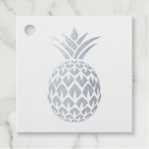 Etiquetas Para Recuerdos Planificador de Eventos de Piña con Hoja de Plata 