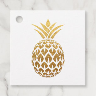 Etiquetas Para Recuerdos Planificador de eventos de piña con lámina de oro 