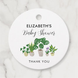 Etiquetas Para Recuerdos Plantas potentes Baby Shower Bloom Greenery Botáni