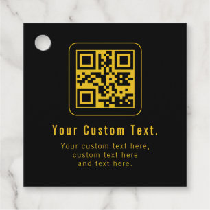 Etiquetas Para Recuerdos Plantilla de código QR y texto editable Negro y