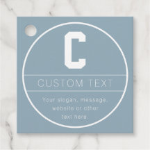 Plantilla de nombre y monograma únicos | Azul polv