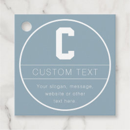 Etiquetas Para Recuerdos Plantilla de nombre y monograma únicos | Azul polv