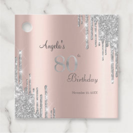 Etiquetas Para Recuerdos Plata Purpurina Drips Rosa Oro 80