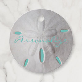 Etiquetas Para Recuerdos Playa de arena dorada océano verano color turquesa