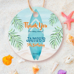 Etiquetas Para Recuerdos Playa de surf océano tropical verano cumpleaños