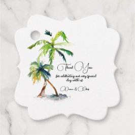 Etiquetas Para Recuerdos Playa, palmeras, Boda oceánico
