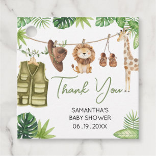 Etiquetas Para Recuerdos Plaza Baby Shower de los animales de la selva safa