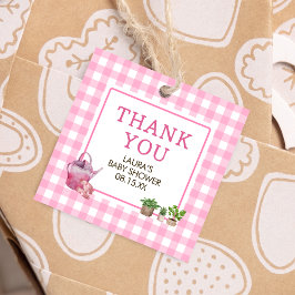 Etiquetas Para Recuerdos Plaza Baby Shower rosa de crecimiento local