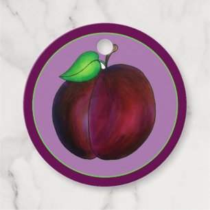 Etiquetas Para Recuerdos Plumas Ripe Verano Pluma Púrpura Fruta Impresión