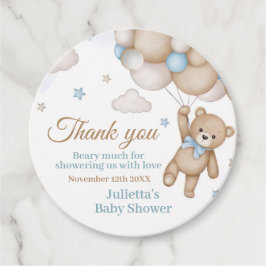 Etiquetas Para Recuerdos Podemos Esperar A Teddy Bear Blue Baby Shower