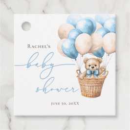 Etiquetas Para Recuerdos Podemos Esperar. | Baby Shower azul de globo aeros