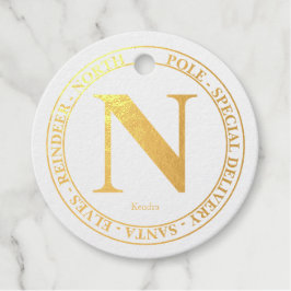 Etiquetas Para Recuerdos Polo Norte Santa Entrega Nombre Relieve metalizado