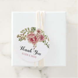 Etiquetas Para Recuerdos Polvorientas flores de color rosa boda Gracias