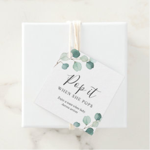 Etiquetas Para Recuerdos Pop it Cuando Pops Eucalyptus Baby Shower