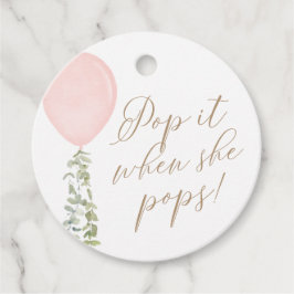 Etiquetas Para Recuerdos Pop it When Pops Pink Balloon Baby Shower