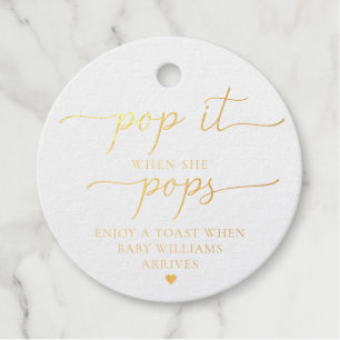 Etiquetas Para Recuerdos Pop it When Pops Relieve metalizado dorado Favor G