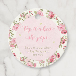 Etiquetas Para Recuerdos Pop When Pops Baby Shower Champagne Pink Floral