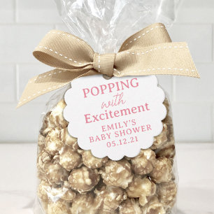Etiquetas Para Recuerdos Popcorn Baby Shower Popping con entusiasmo