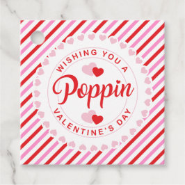 Etiquetas Para Recuerdos Poppin El día de San Valentín banda rosa y roja