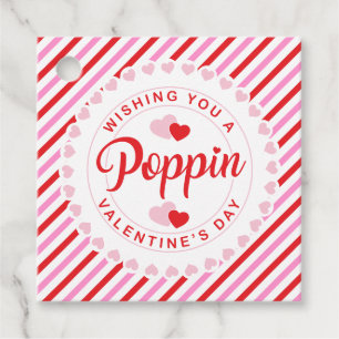 Etiquetas Para Recuerdos Poppin El día de San Valentín banda rosa y roja