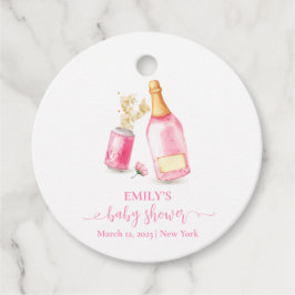 Etiquetas Para Recuerdos Poppin Rosa Champagne Chica de cerveza Baby Shower