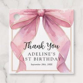 Etiquetas Para Recuerdos Posh Pink Coquette Bow Cumpleaños