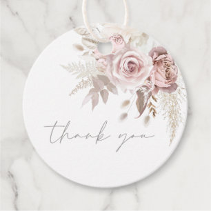 Etiquetas Para Recuerdos Precioso Agradecimiento de Boda Floral Rosado