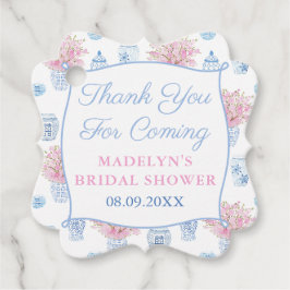 Etiquetas Para Recuerdos Precioso y elegante frasco de jengibre rosa y azul