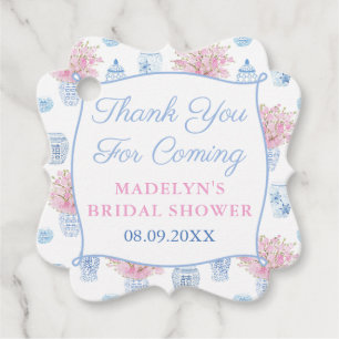 Etiquetas Para Recuerdos Precioso y elegante frasco de jengibre rosa y azul