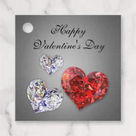 Etiquetas Para Recuerdos Preciosos y elegantes corazones de diamantes