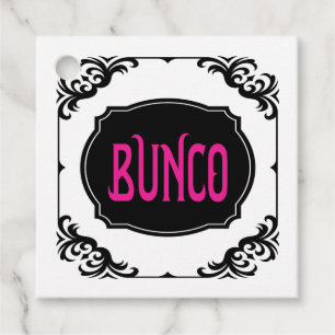 Etiquetas Para Recuerdos Premio Bunco Fiesta Regalo Negro Rosa Elegante