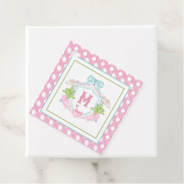 Etiquetas Para Recuerdos Preppy Palm Beach Monogram Crest