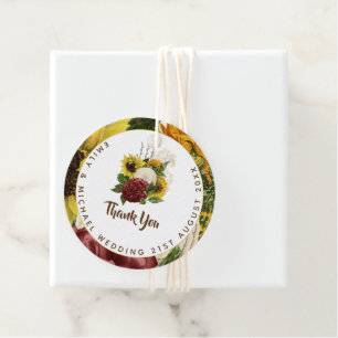 Etiquetas Para Recuerdos Presupuesto de Boda Temática de Borgoña y Girasole