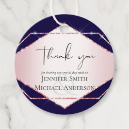 Etiquetas Para Recuerdos Presupuesto Rosa Dorado Lámina Geométrico Boda