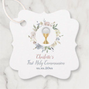 Etiquetas Para Recuerdos Primer círculo de flores pálidas chica de la Comun