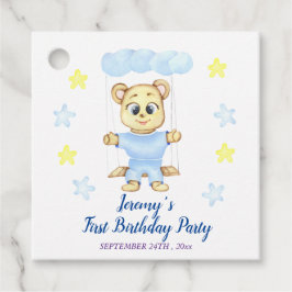 Etiquetas Para Recuerdos Primer cumpleaños personalizado Teddy Bear Boy